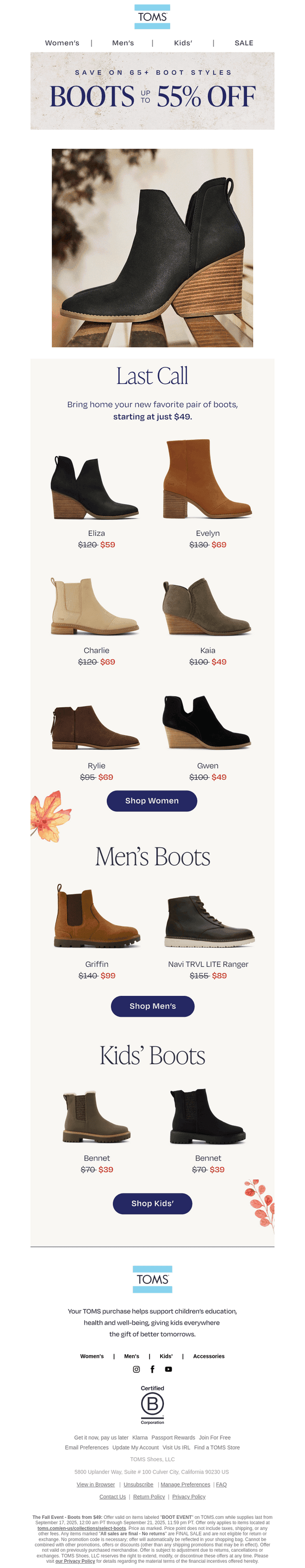 FINAL HOURS—Boots Start at Just $49