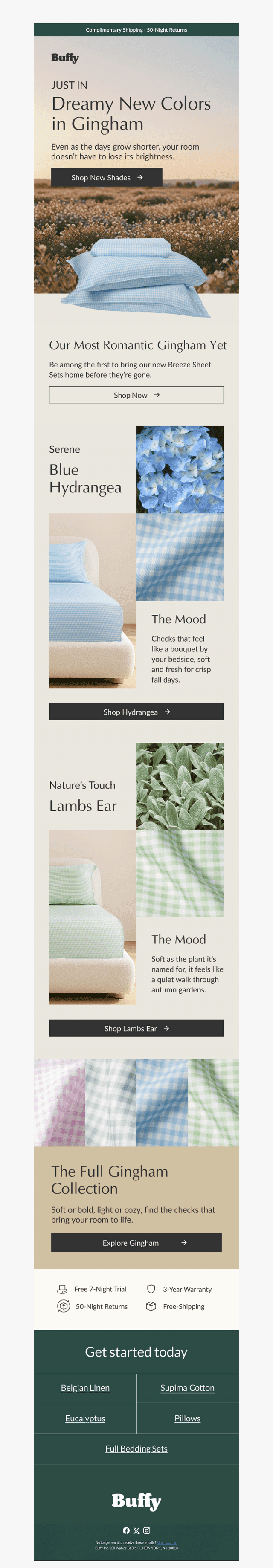 NEW COLORS: Ginghams in "Hydrangea" & "Lamb's Ear"