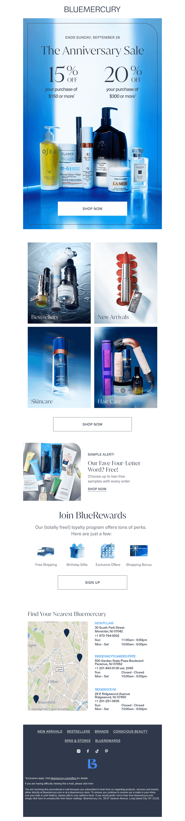 Bluemercury email from Mon, Sep 22, 2025