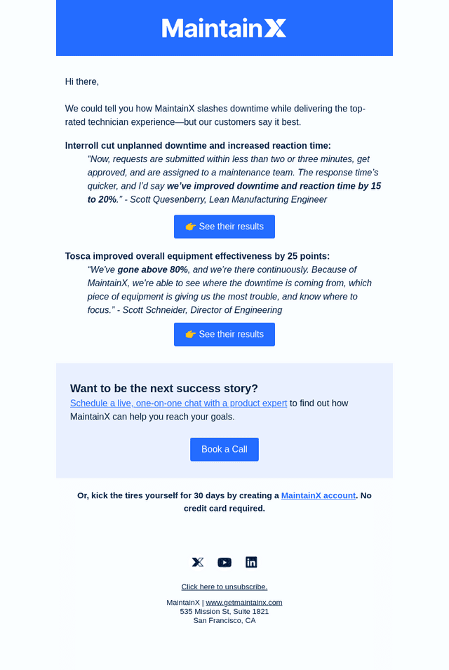 Real results: 20% less downtime