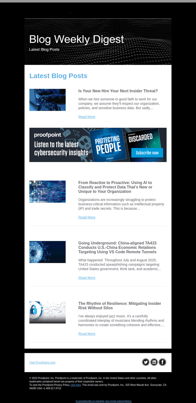 Proofpoint Blog Weekly Digest - Monday Sep 22, 2025