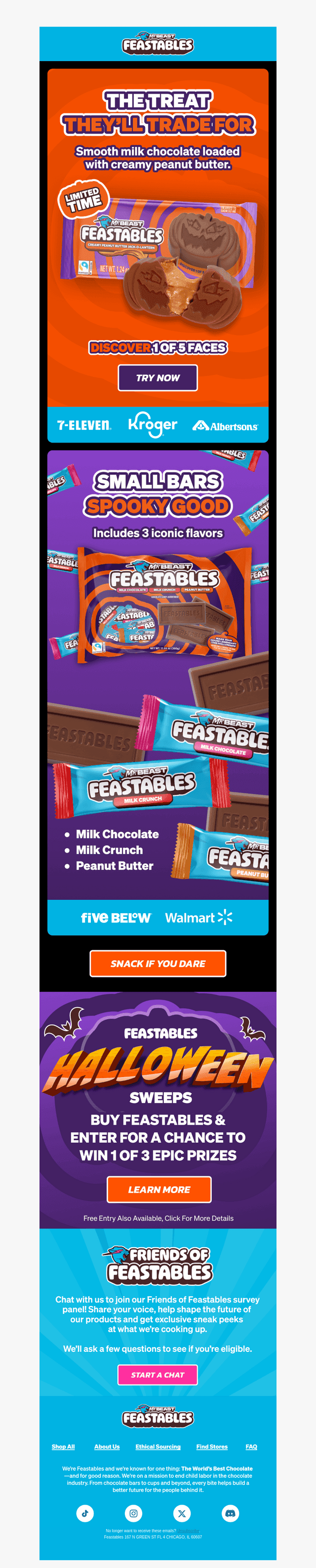 Feastables email from Mon, Sep 22, 2025