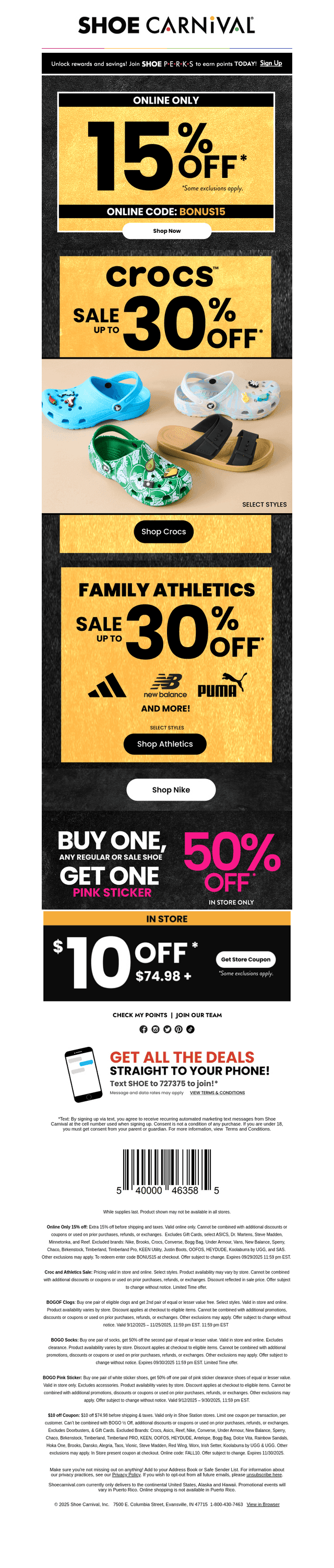 30% off CROCS + 15% off SITEWIDE