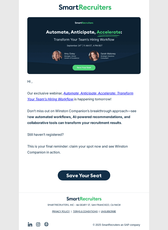 SmartRecruiters email from Tue, Sep 23, 2025