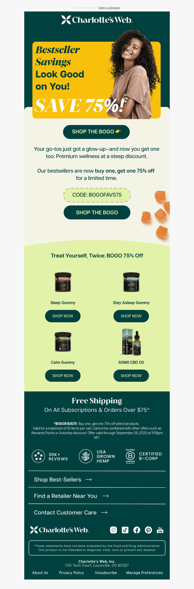 BOGO 75% Off Your Faves! 🌿