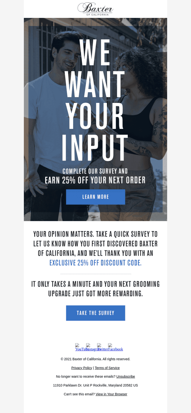 Baxter Of California email from Tue, Sep 23, 2025