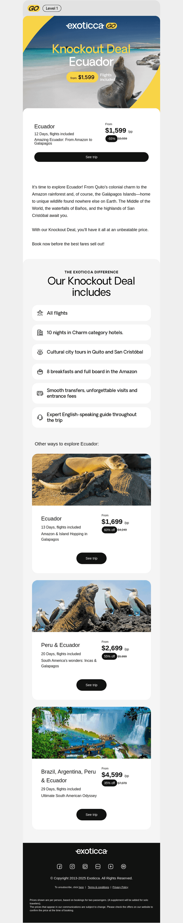 Knockout Deal: Ecuador from $1,599 🥊💥