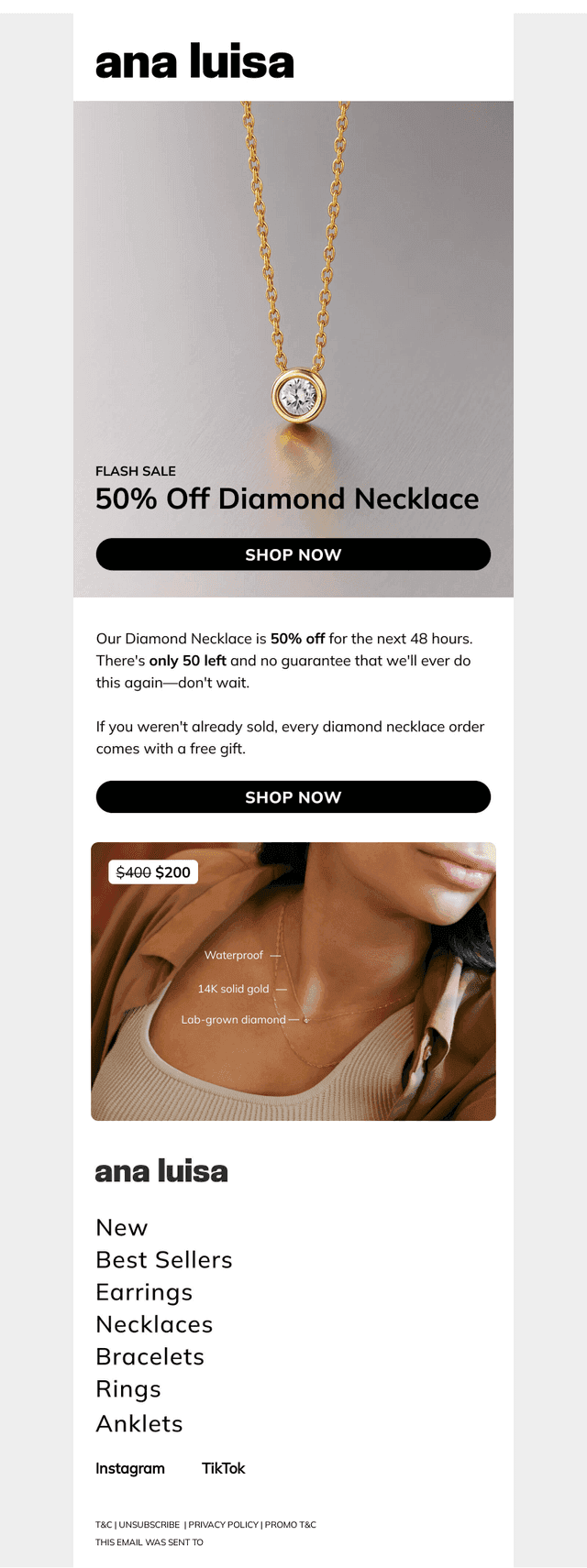 50% OFF DIAMOND NECKLACE