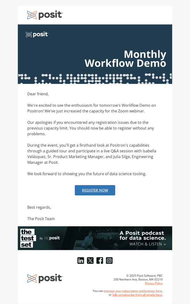More Spots Added: Workflow Demo on Sept 24th!