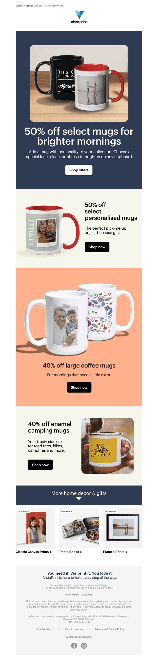 Sip into spring with half off select mugs ☕