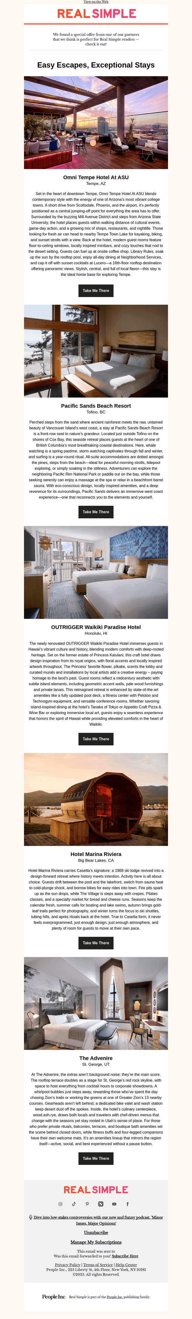 Easy Escapes, Exceptional Stays