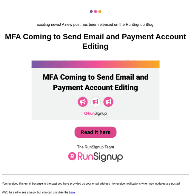 RunSignUp email from Wed, Sep 24, 2025