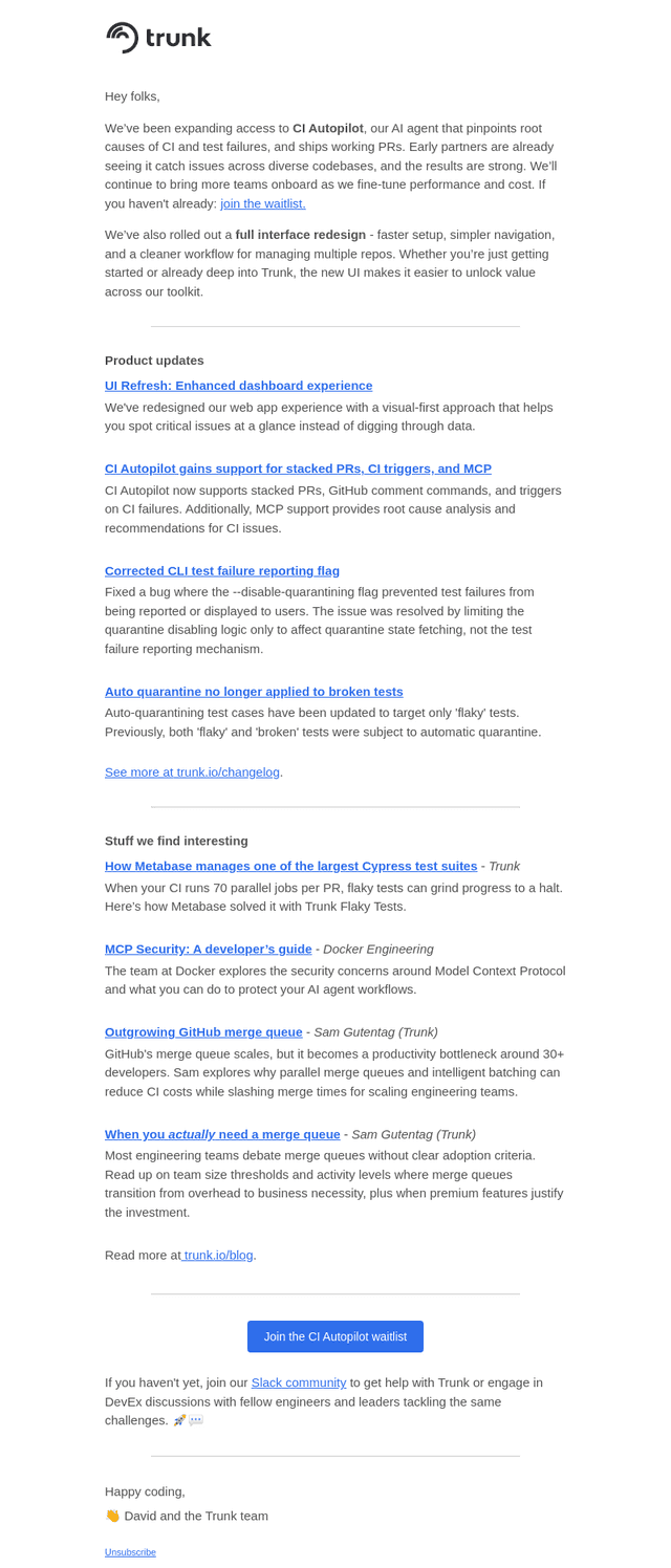 Trunki email from Wed, Sep 24, 2025