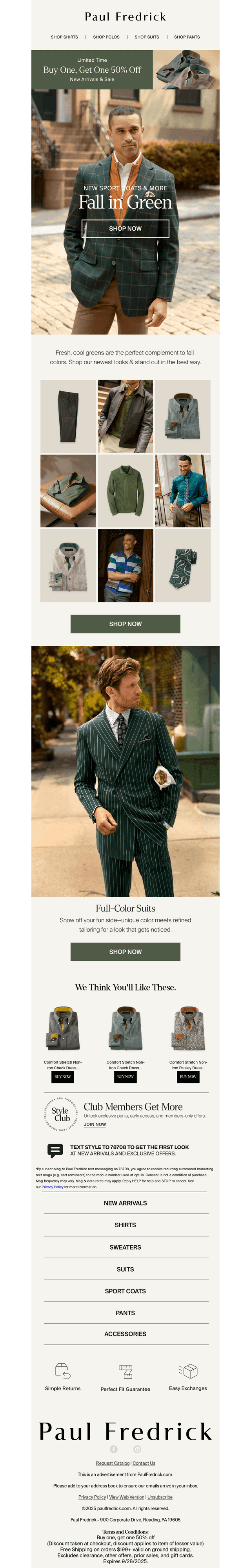 Fall greens: BOGO 50% off.