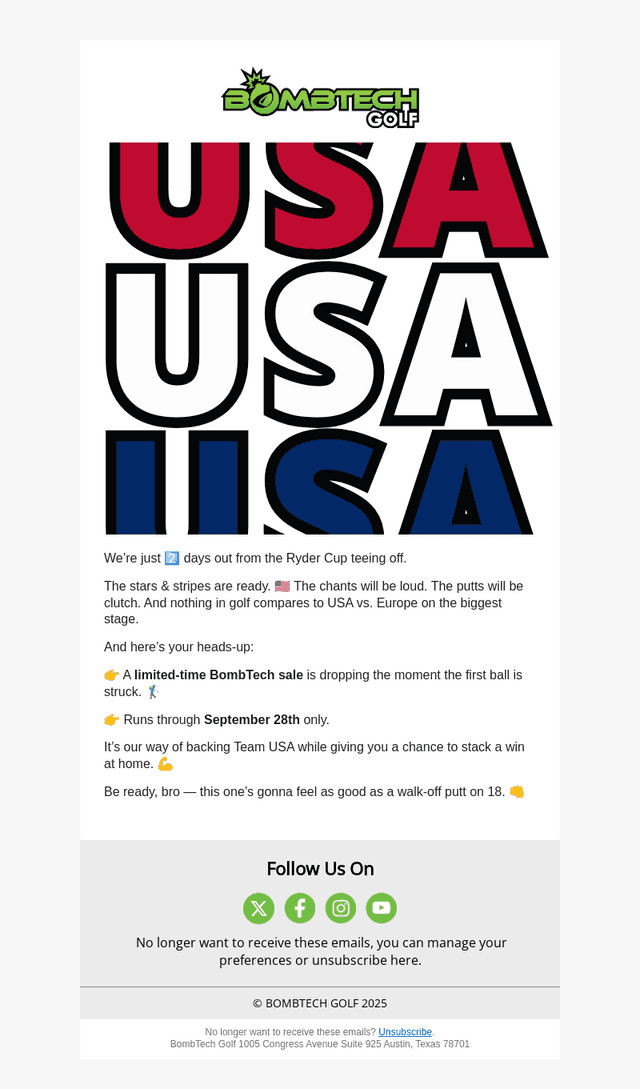 ⛳ Ryder Cup is almost here, USA 🇺🇸