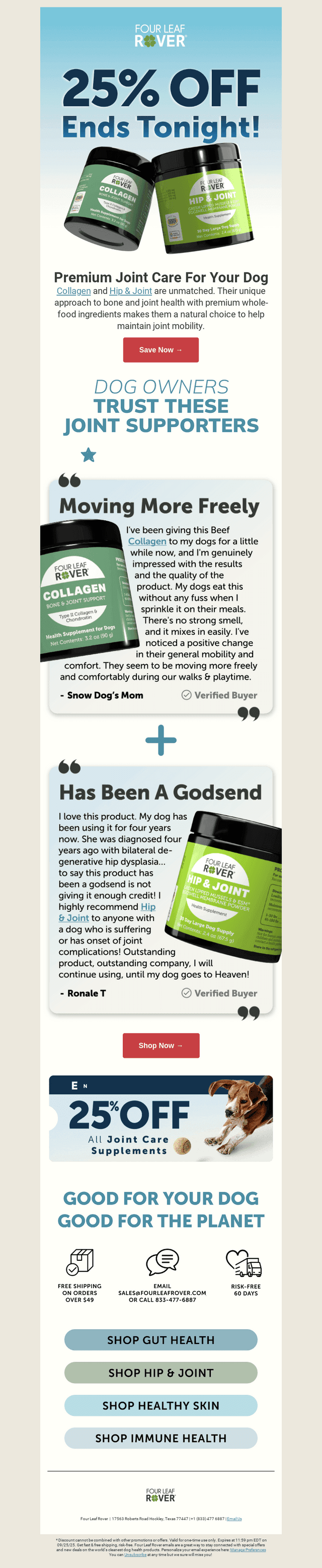 25% Off Joint Care [Ends Tonight]