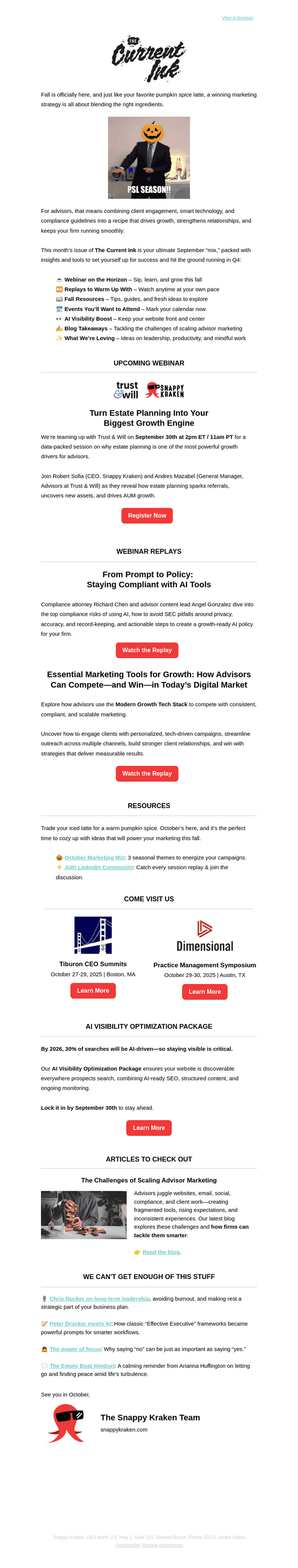 Snappy Kraken email from Thu, Sep 25, 2025