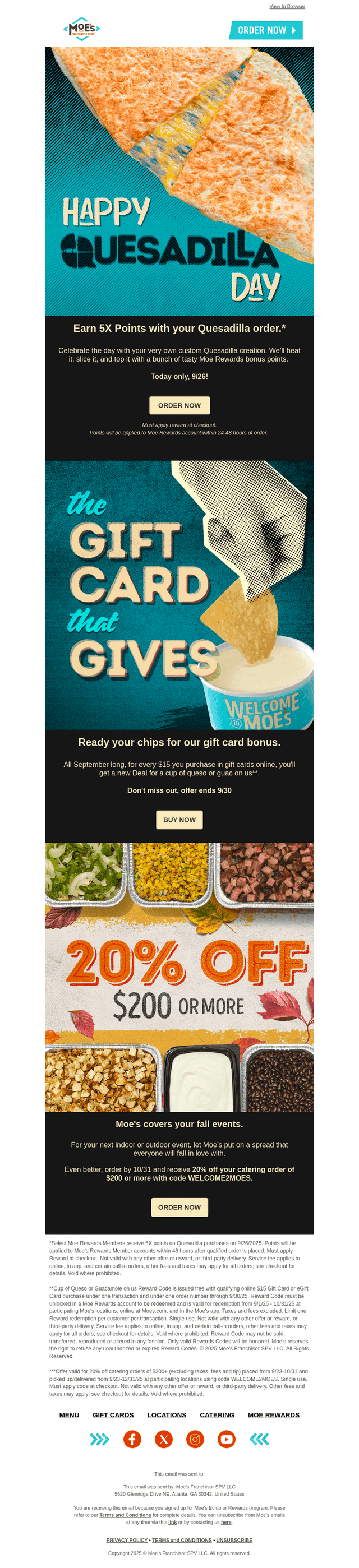 Get 5X Bonus Points with every Quesadilla.