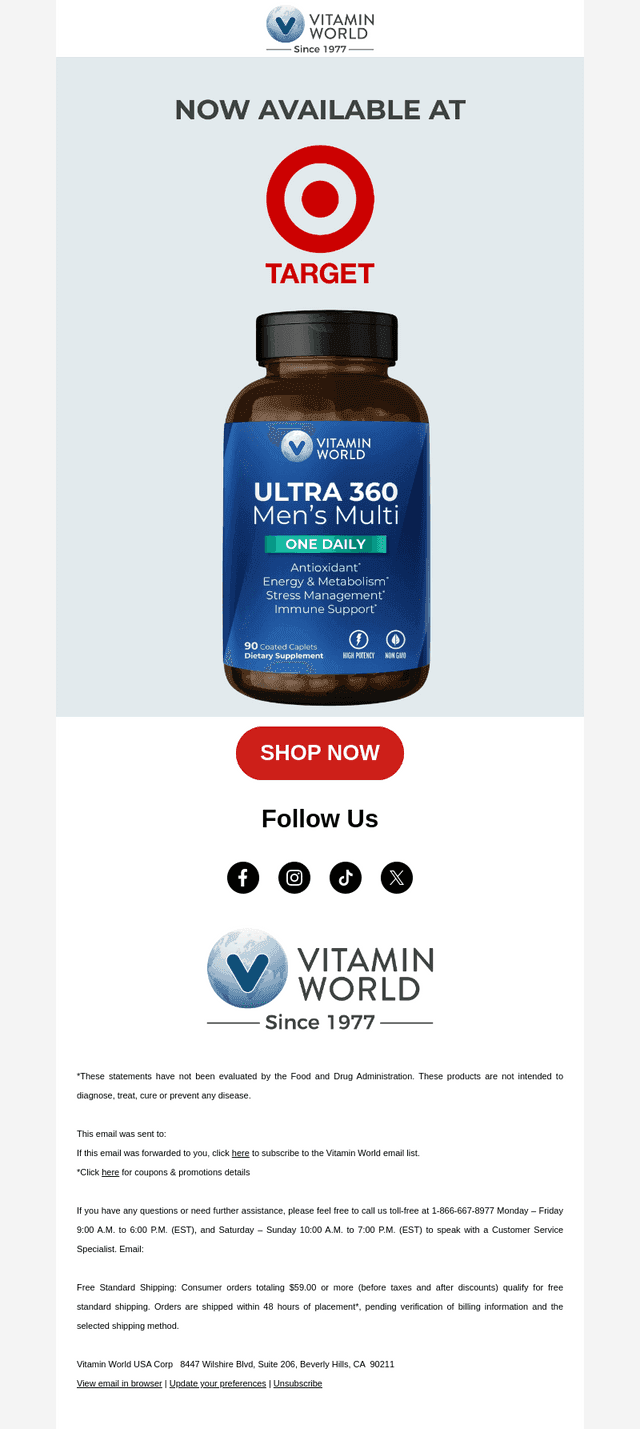 Vitamin World is Now at Target.com 🎉