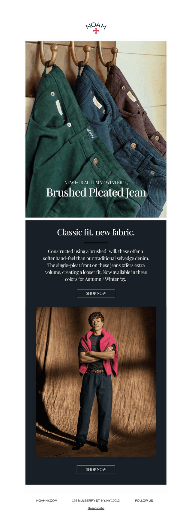Introducing the Brushed Pleated Jean