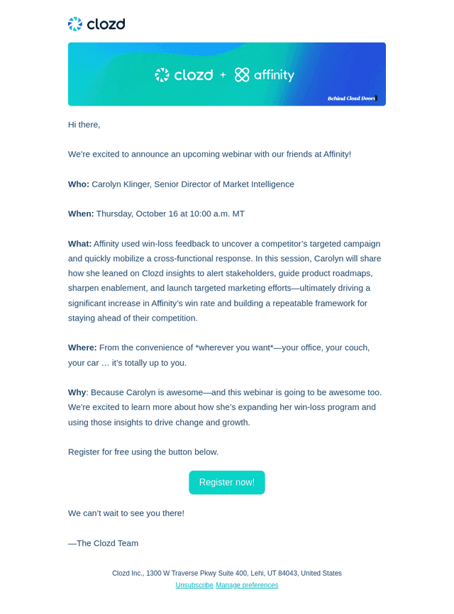 [Webinar] Affinity's competitive framework using win-loss analysis