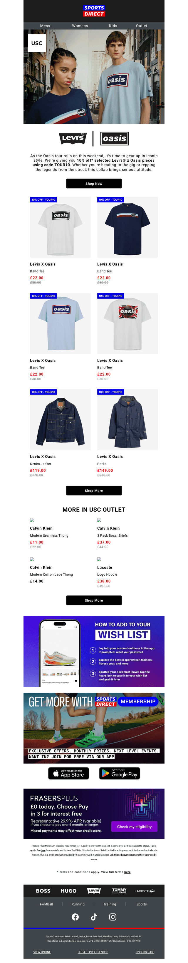 10% off* selected Levi's® x Oasis
