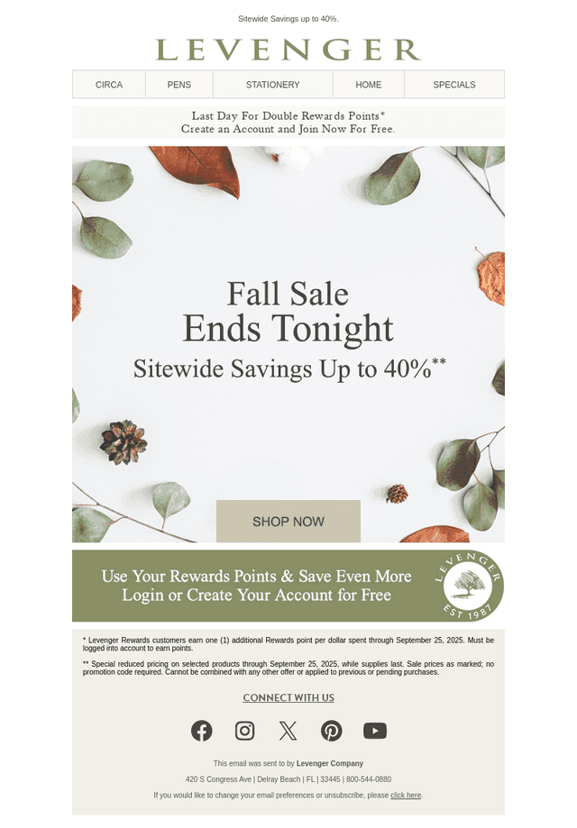Final Hours. Fall Savings End Tonight.
