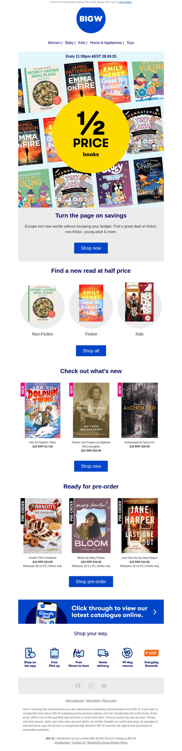 BIG W email from Thu, Sep 25, 2025