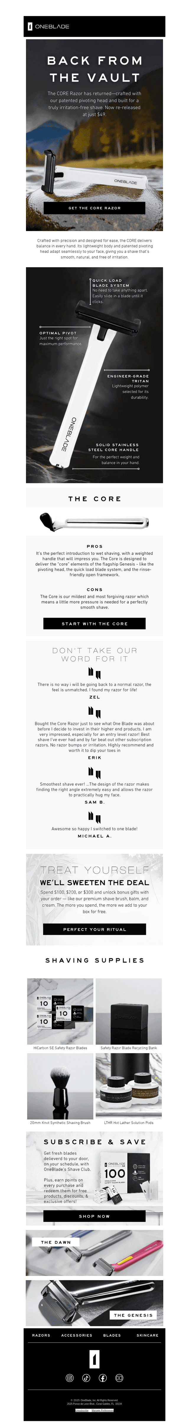 🪒 The CORE Razor is back 🔑 — but not for long