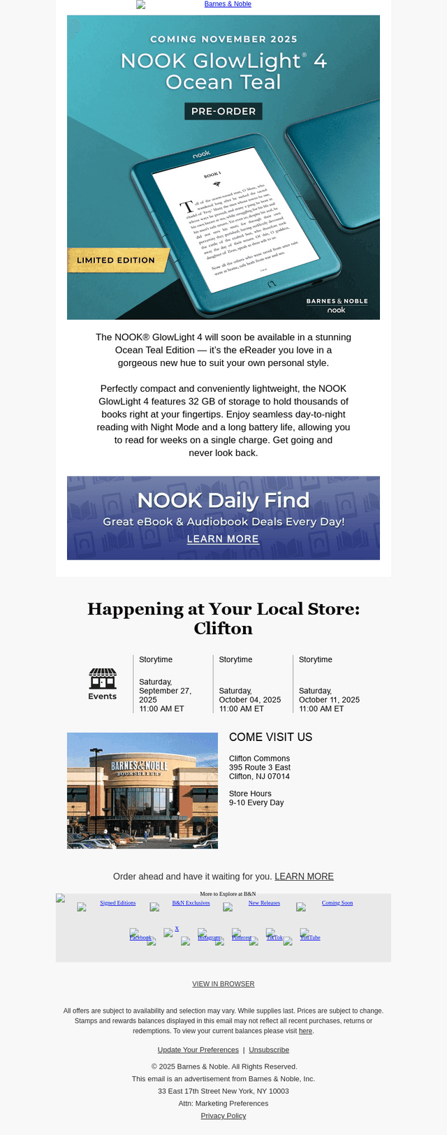Barnes & Noble email from Fri, Sep 26, 2025