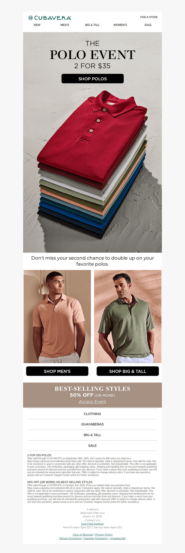 Email Subscriber Exclusive: 2 For $35 Polos!