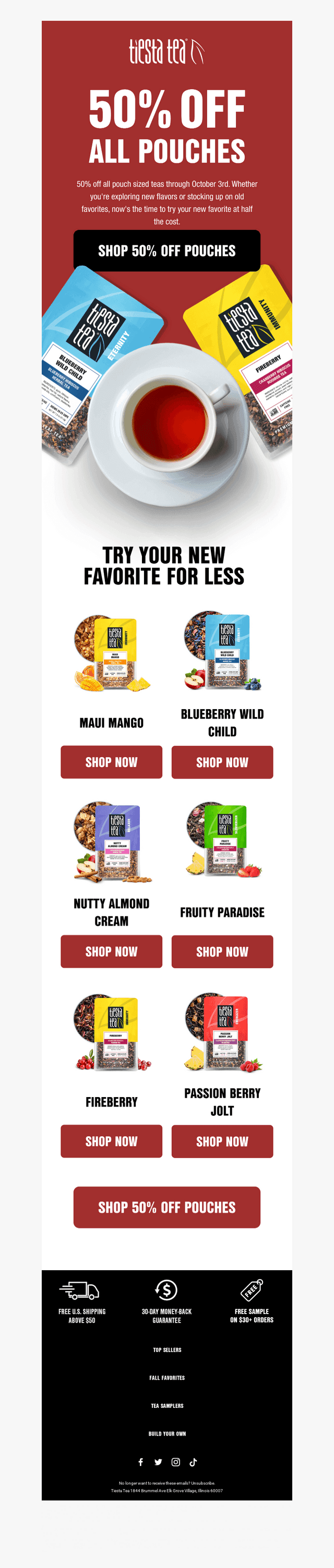 50% Off All Pouches ☕
