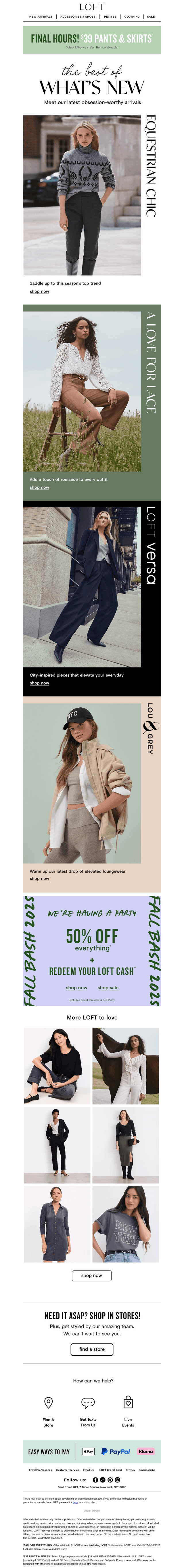 Last chance for $39 pants & skirts