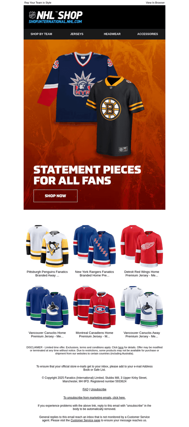 Make a Statement: NHL Gear for All Fans!