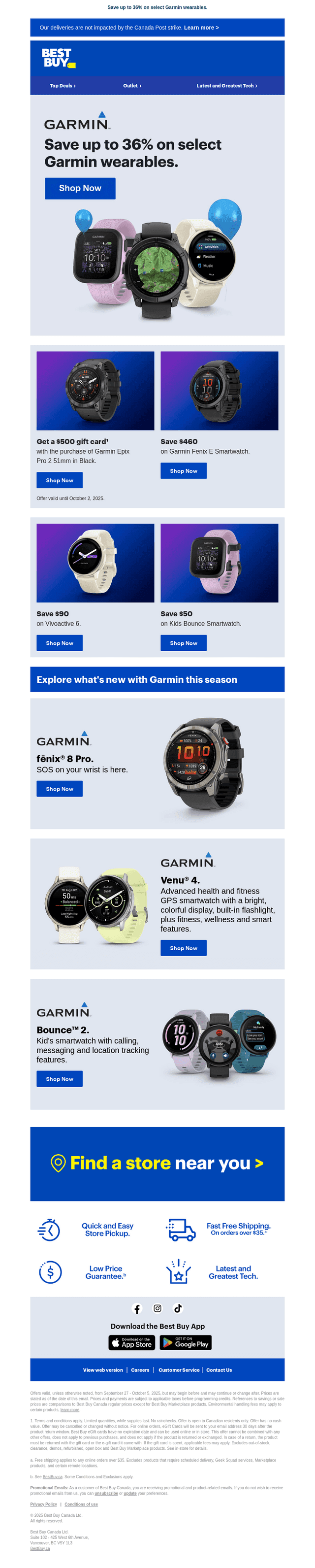 Best Buy Canada email from Sat, Sep 27, 2025