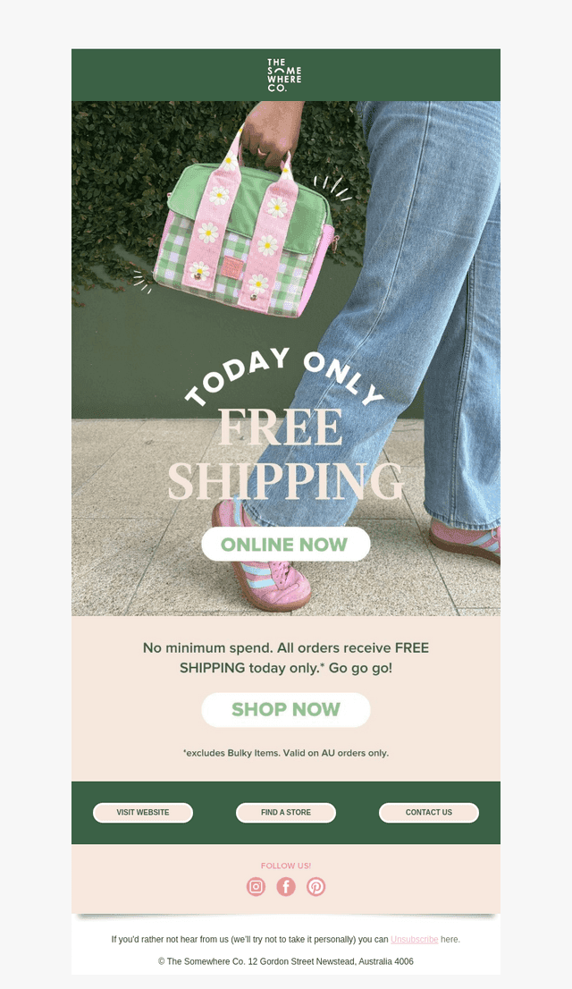 Free Shipping. Today Only.