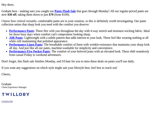 Pants flash sale ends Monday!