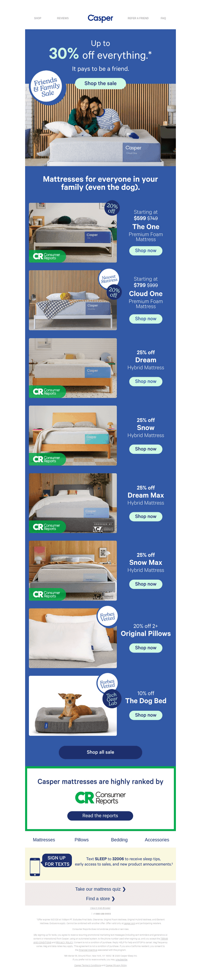 Up to 30% off your future favorite bed.