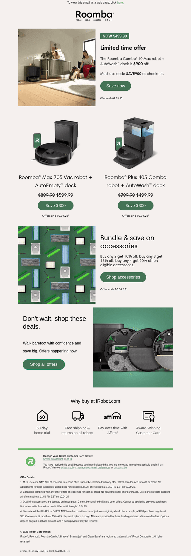 Two days only! Roomba Combo® 10 Max is $499.99