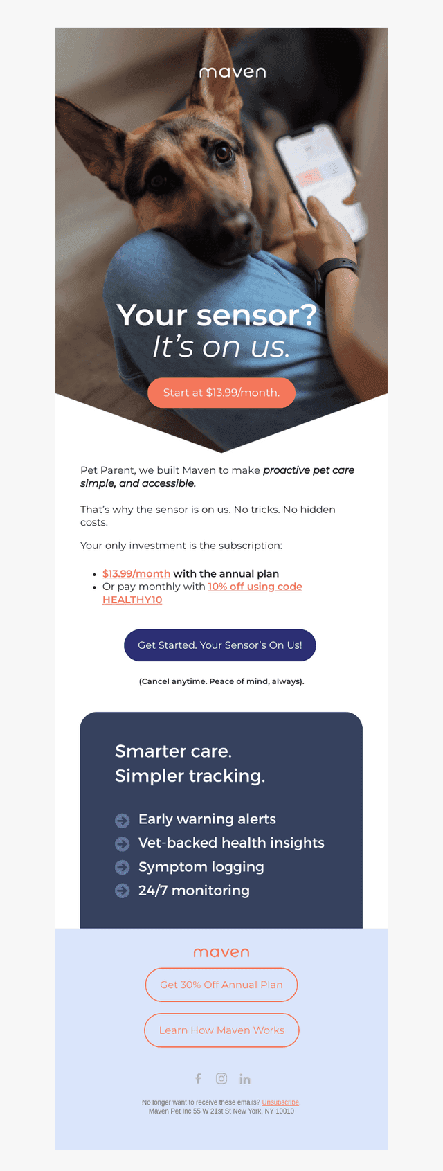 Pet Parent, your sensor is free!