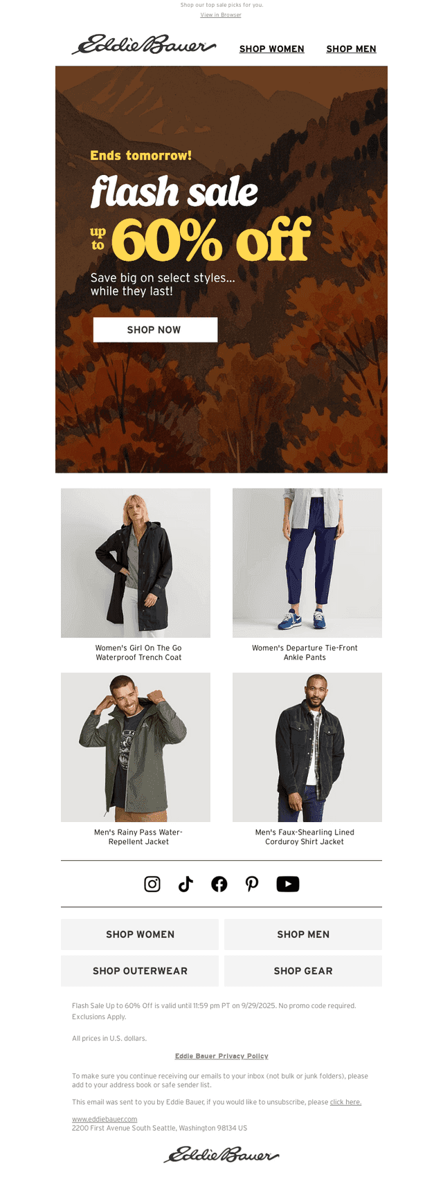 ENDS TOMORROW! Up To 60% Off Select Styles