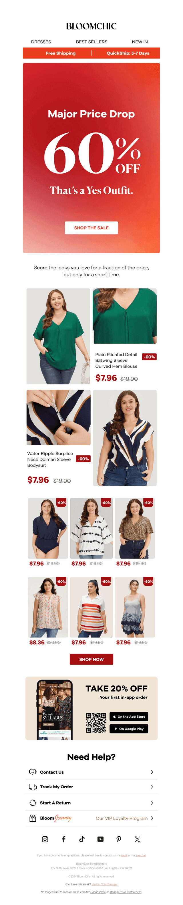 That "Yes!" outfit? It's 60% off.
