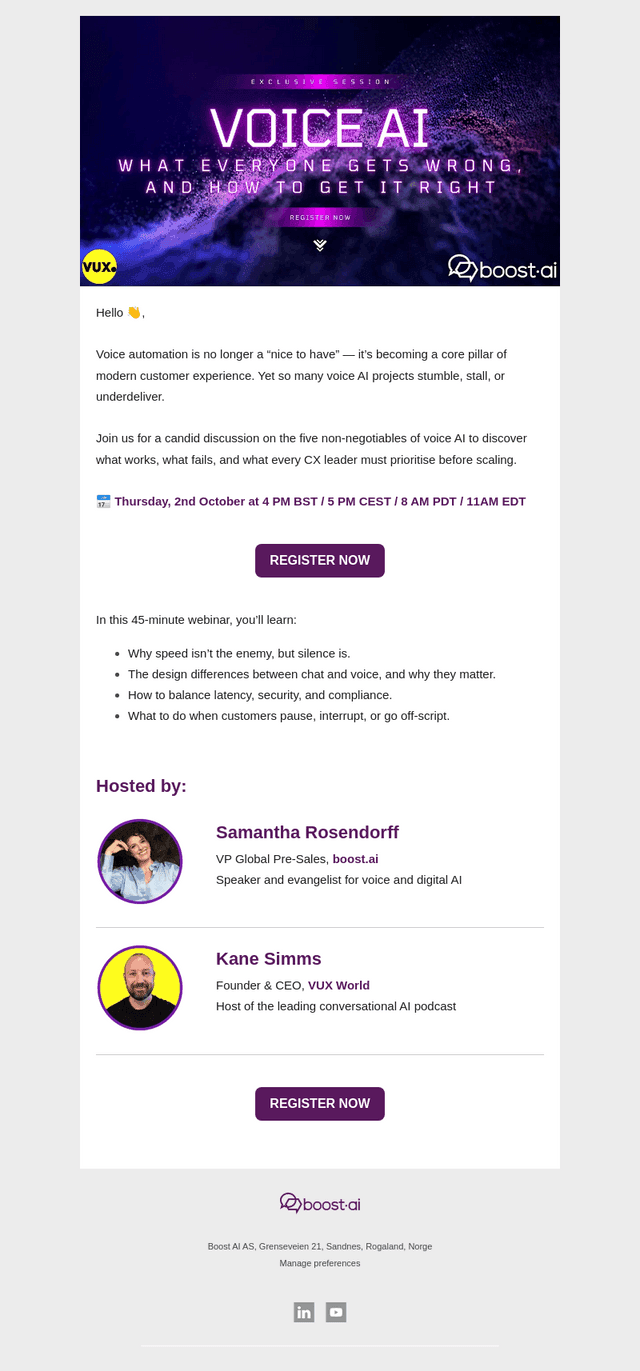 boost.ai email from Mon, Sep 29, 2025