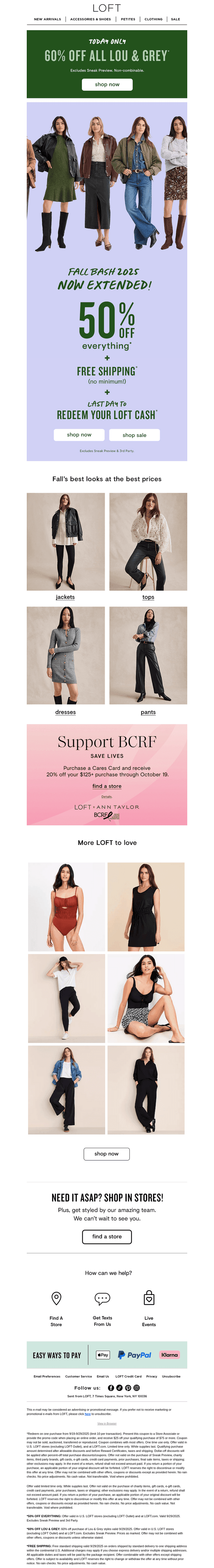 60% off all Lou & Grey today only*