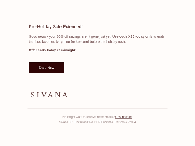 Surprise! 1 More Day - 30% Off Everything 🎁