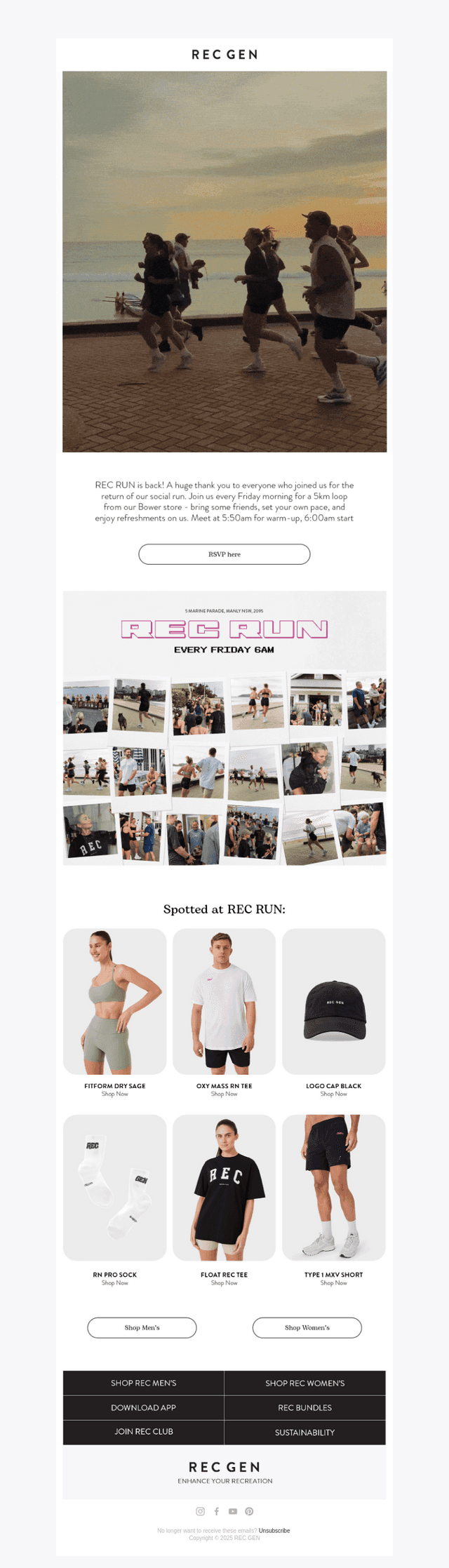 Here's what REC RUN looked like: