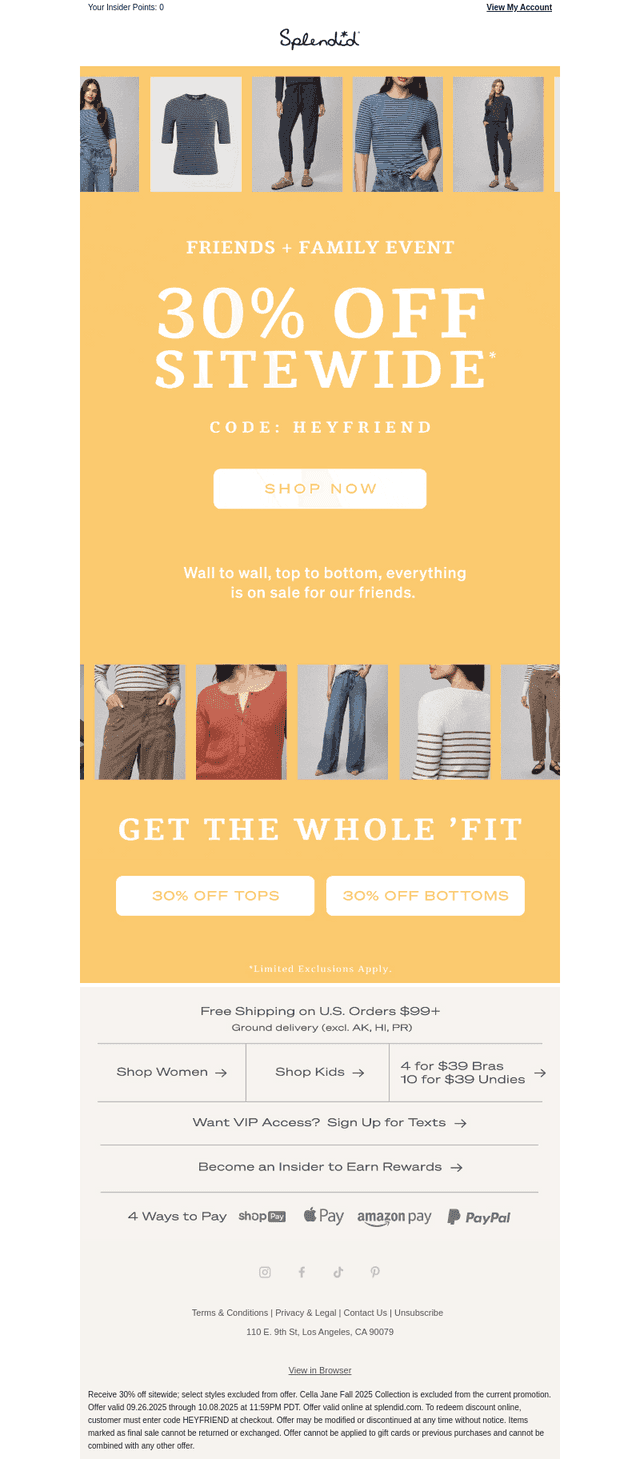 30% OFF SITEWIDE: Tops to Bottoms ⬆️⬇️