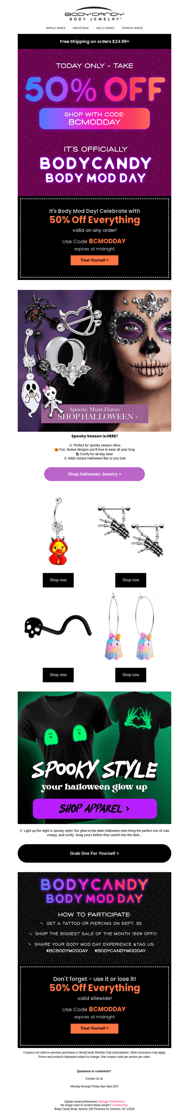 50% OFF 🎉 It's BodyCandy Body Mod Day