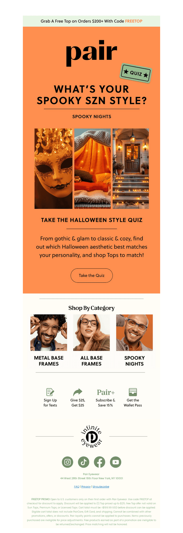 Pair Eyewear email from Tue, Sep 30, 2025