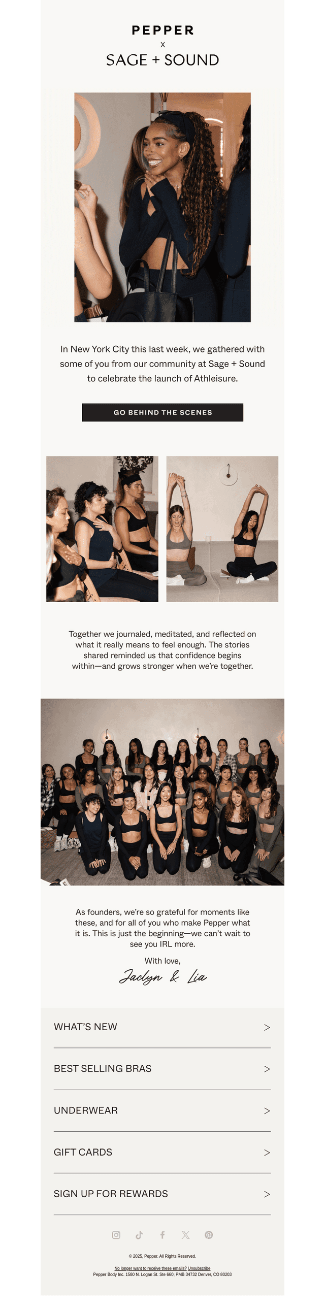 Pepper IRL: NYC Athleisure Launch